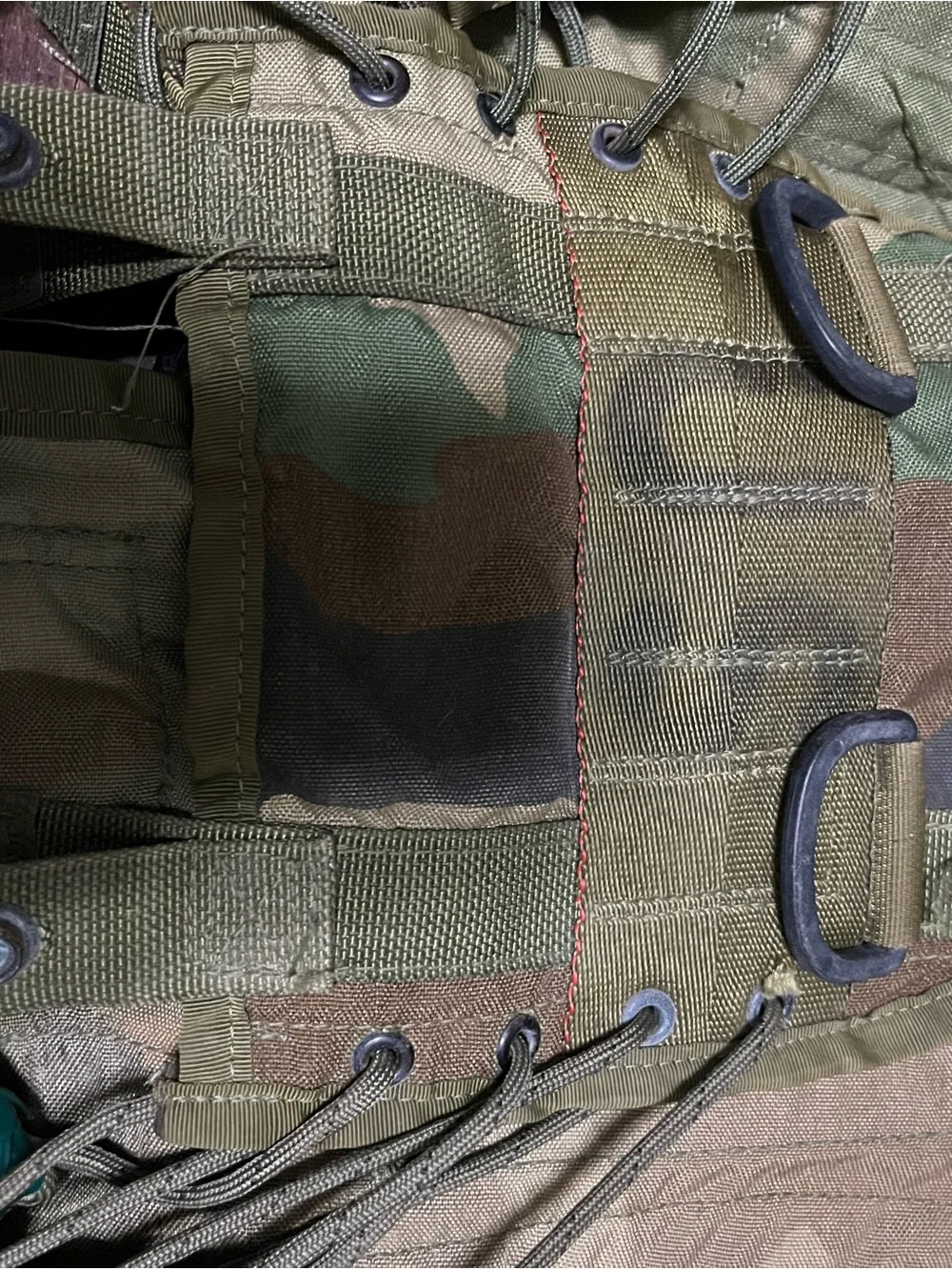 Woodland Camo Tactical Belt Vest with Multiple Pouches - Green